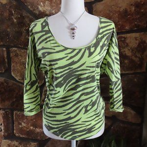 Zebra blouse in green/gray